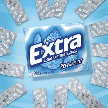 Extra Peppermint Sugar Free Chewing Gum, 15 Pcs., 10 Pk.